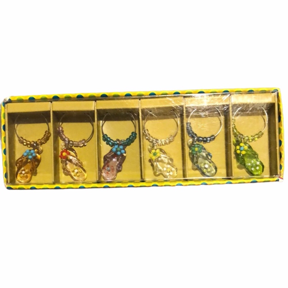Sandal Wine glass Charms